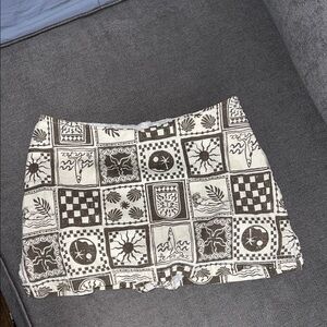 Urban Outfitters Black and White Graphic Skirt